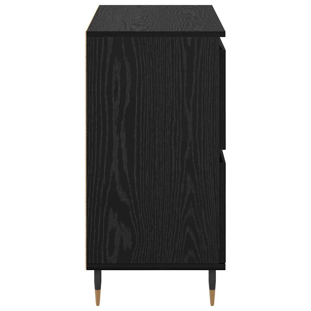 Skap 3 pcs Svart eik 180 x 35 x 70 cm Konstruert tre