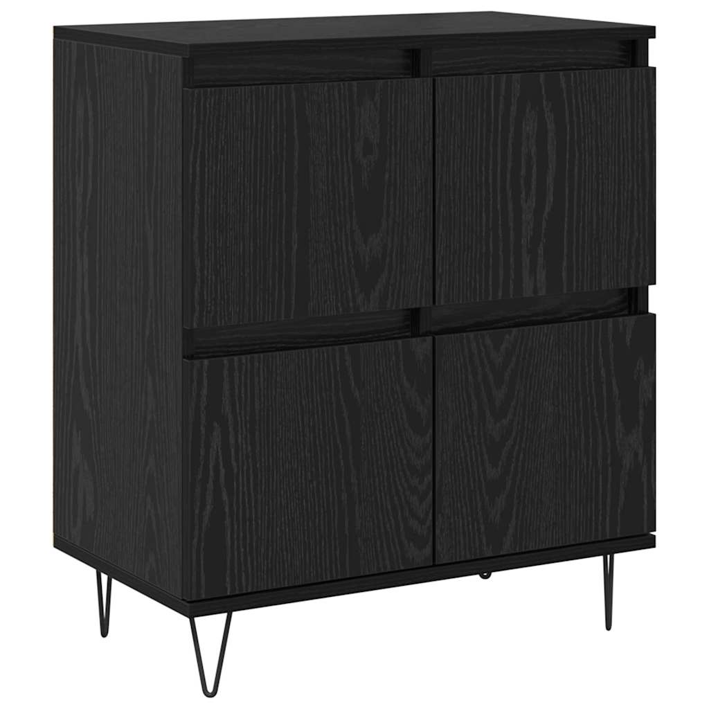 Skap 3 pcs Svart eik 180 x 35 x 70 cm Konstruert tre