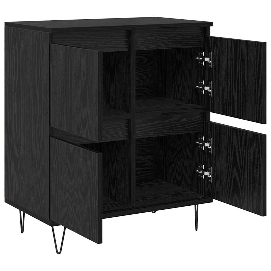 Skap 3 pcs Svart eik 180 x 35 x 70 cm Konstruert tre