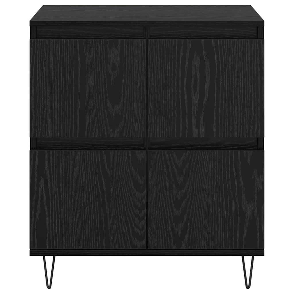 Skap 3 pcs Svart eik 180 x 35 x 70 cm Konstruert tre