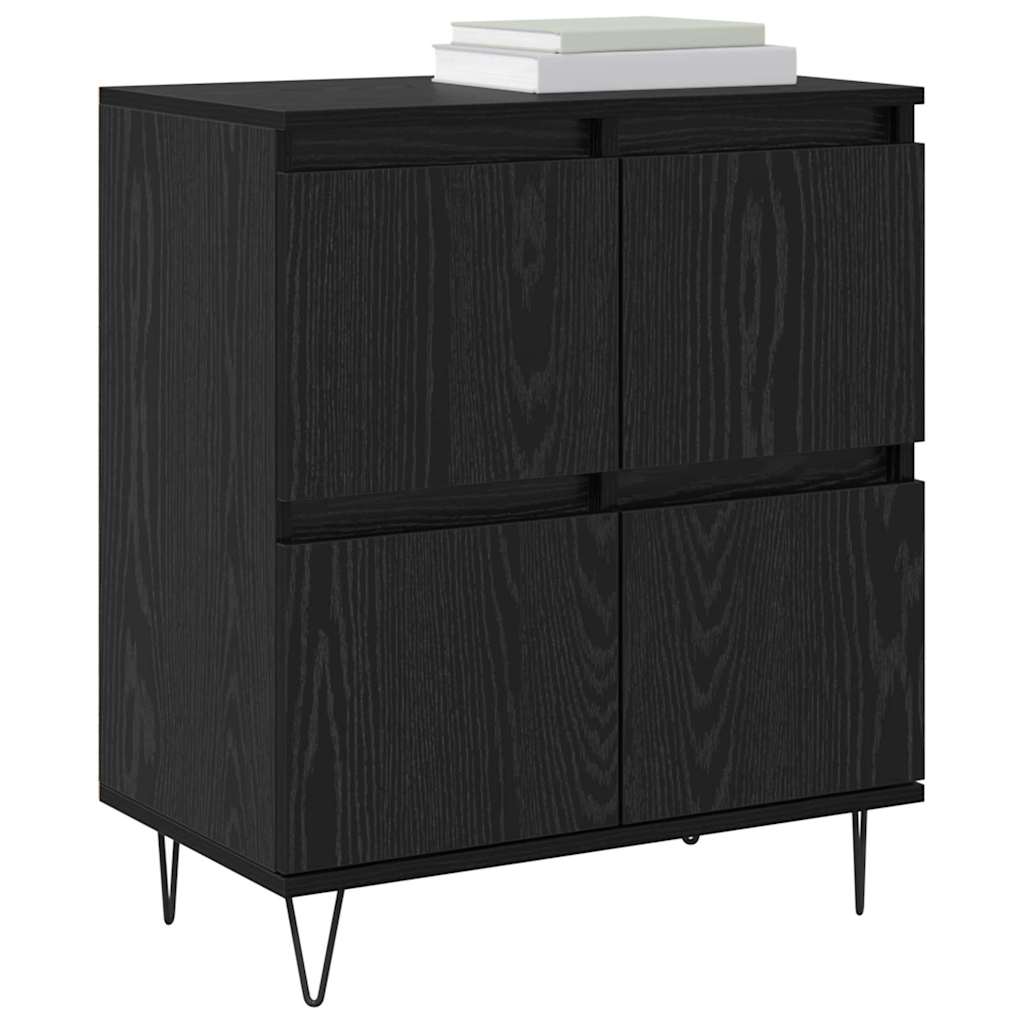 Skap 3 pcs Svart eik 180 x 35 x 70 cm Konstruert tre