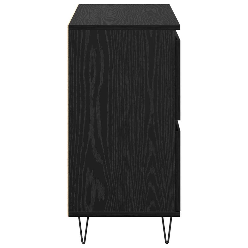 Skap 3 pcs Svart eik 180 x 35 x 70 cm Konstruert tre