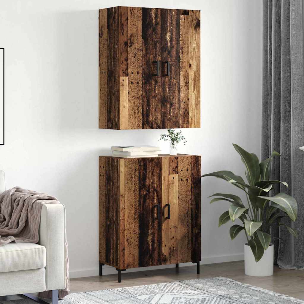 Høyskap Gammelt tre 69.5 x 34 x 180 cm Konstruert tre