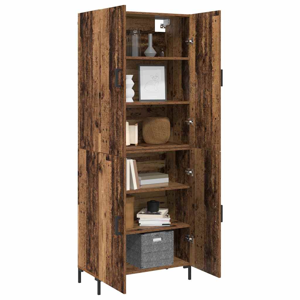 Høyskap Gammelt tre 69.5 x 34 x 180 cm Konstruert tre