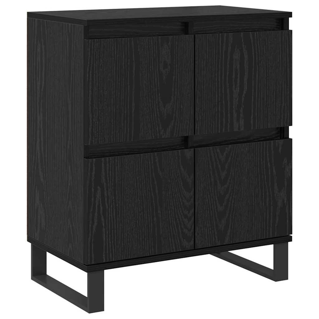 Skap 2 pcs Svart eik 120 x 35 x 70 cm Konstruert tre