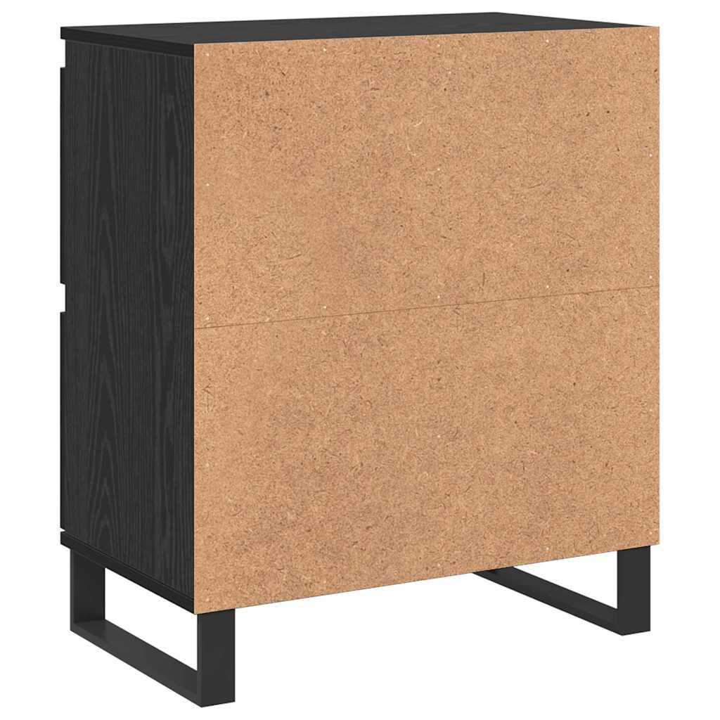 Skap 2 pcs Svart eik 120 x 35 x 70 cm Konstruert tre