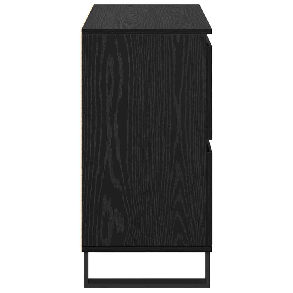 Skap 2 pcs Svart eik 120 x 35 x 70 cm Konstruert tre