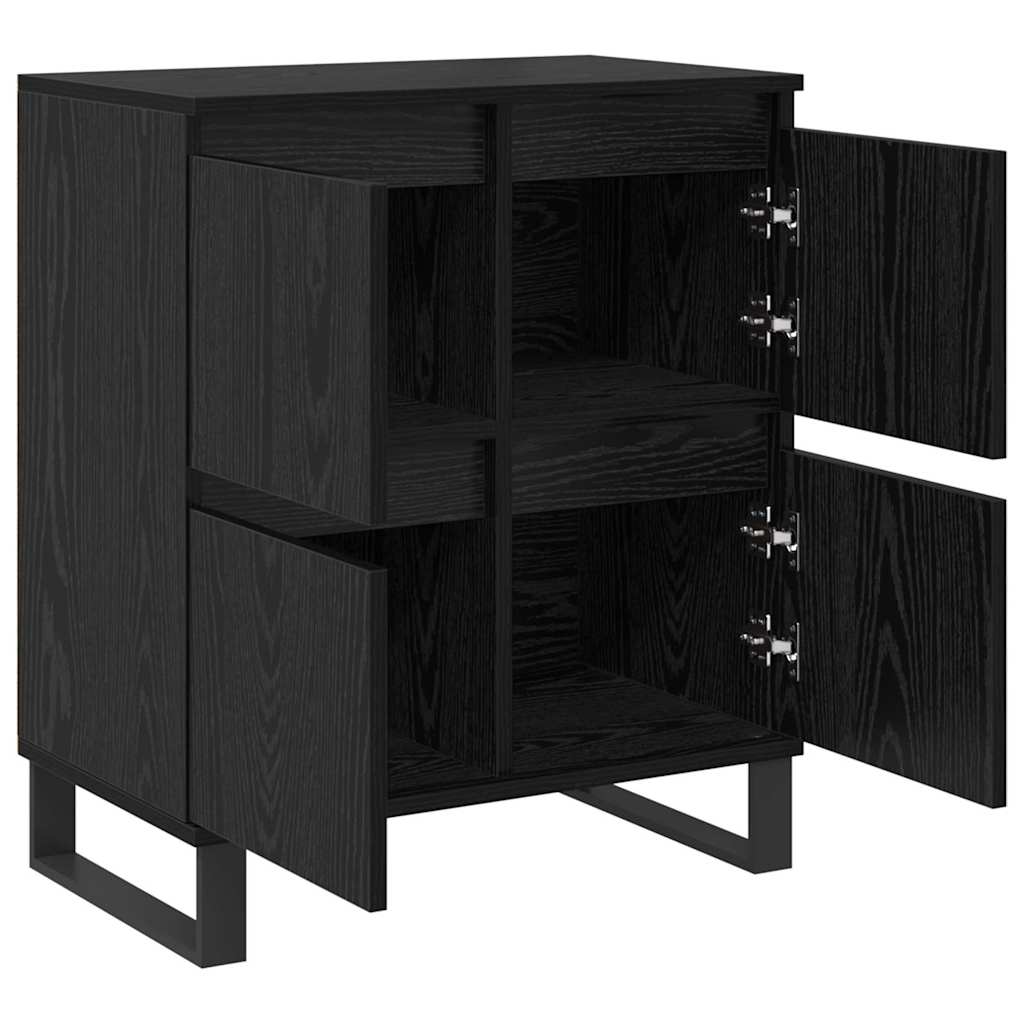 Skap 3 pcs Svart eik 180 x 35 x 70 cm Konstruert tre