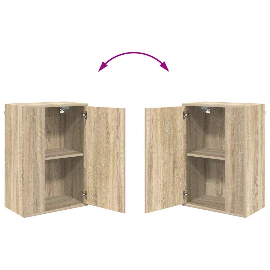 4-delt TV-skapsett Veggmontert 4 pcs Sonoma eik Konstruert tre