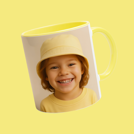 Keramisk krus 325 ml - farget innside og hank