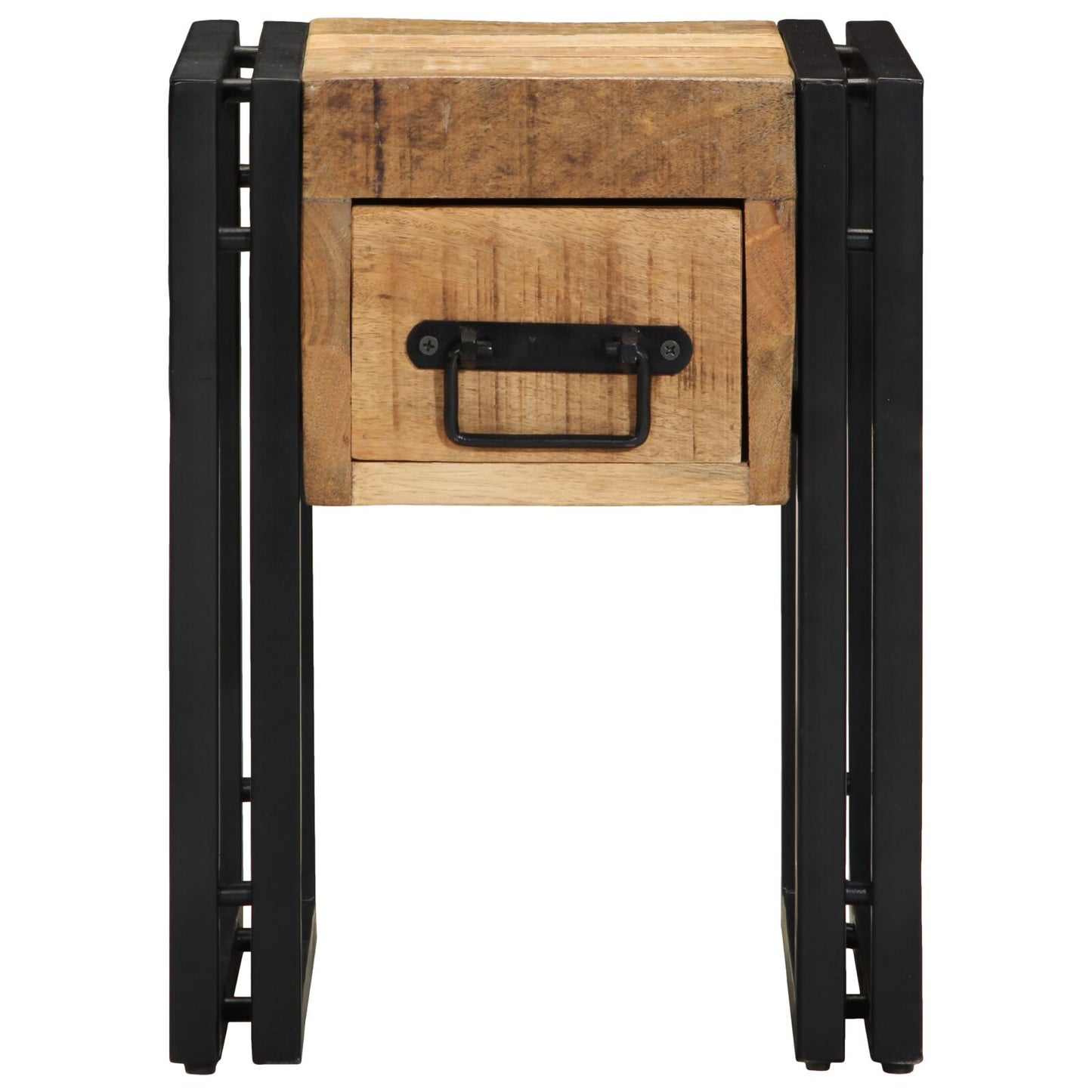 Abbelbord med skuff Svart 30x30x40 cm Massivt mangotre