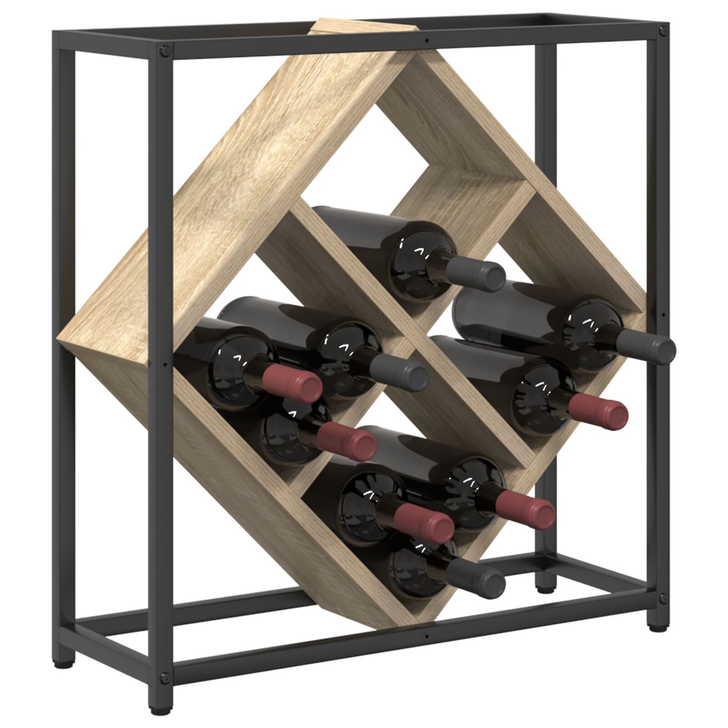 Vinreoler Sonoma eik, Svart Sponplate, Metall Medium
