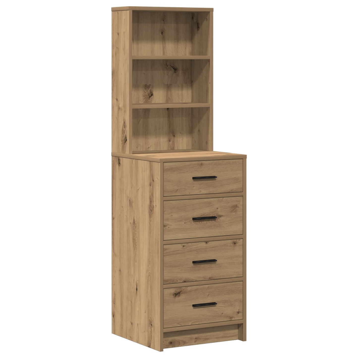 2-delt sminkebordsett med LED Artisan eikefiner