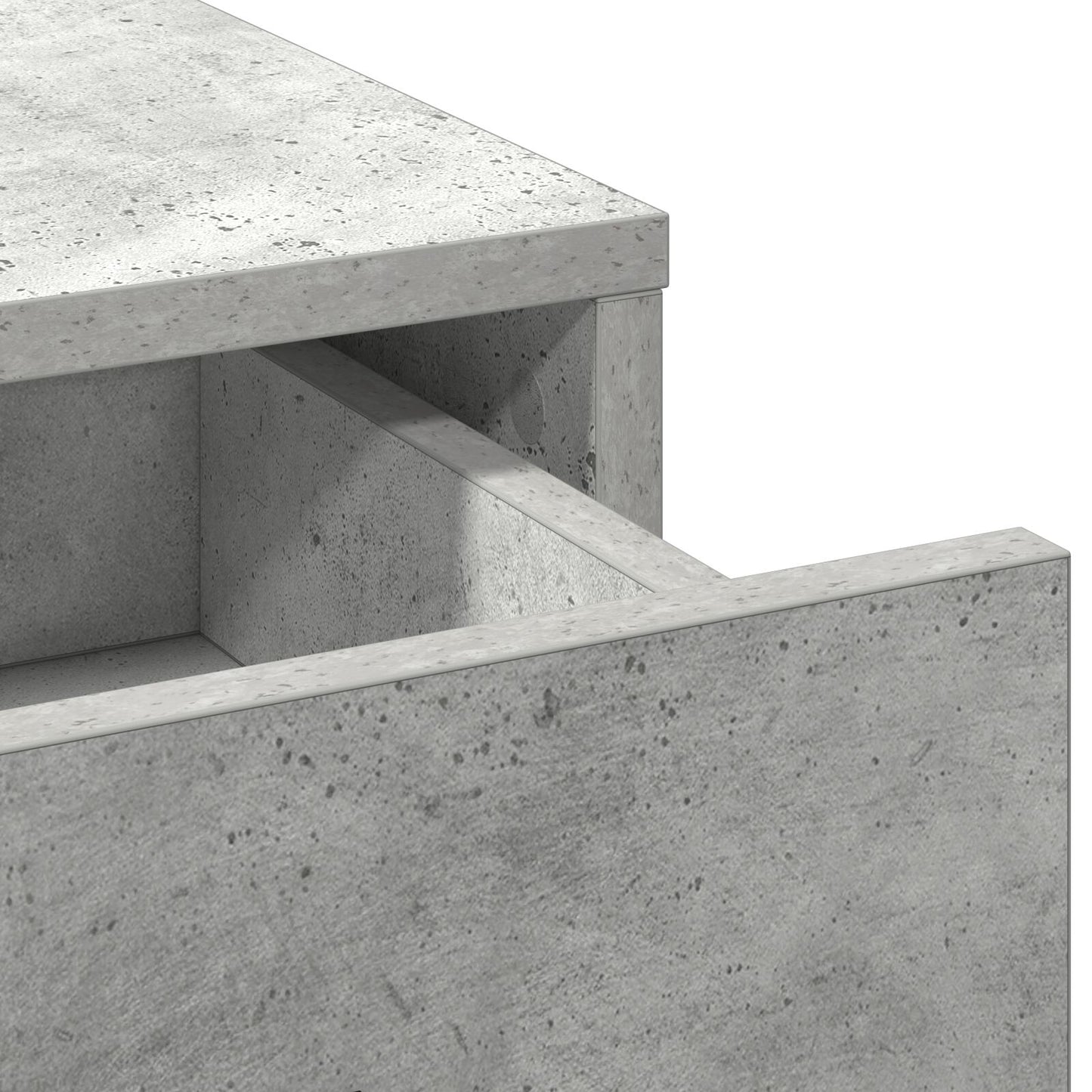 2-delt sminkebordsett med LED Betonggrå Konstruert Tre