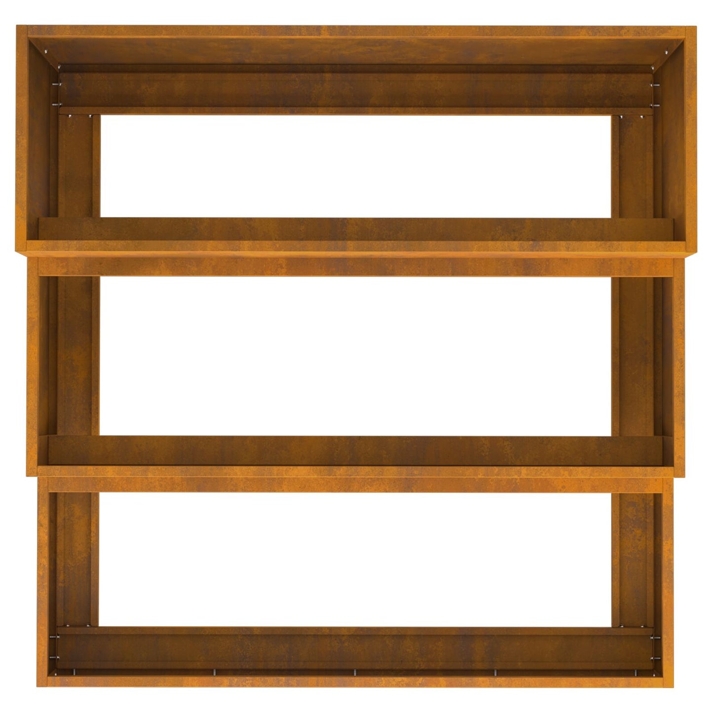 hagekasse 3-tier 90x90x35 cm værbestandig stål