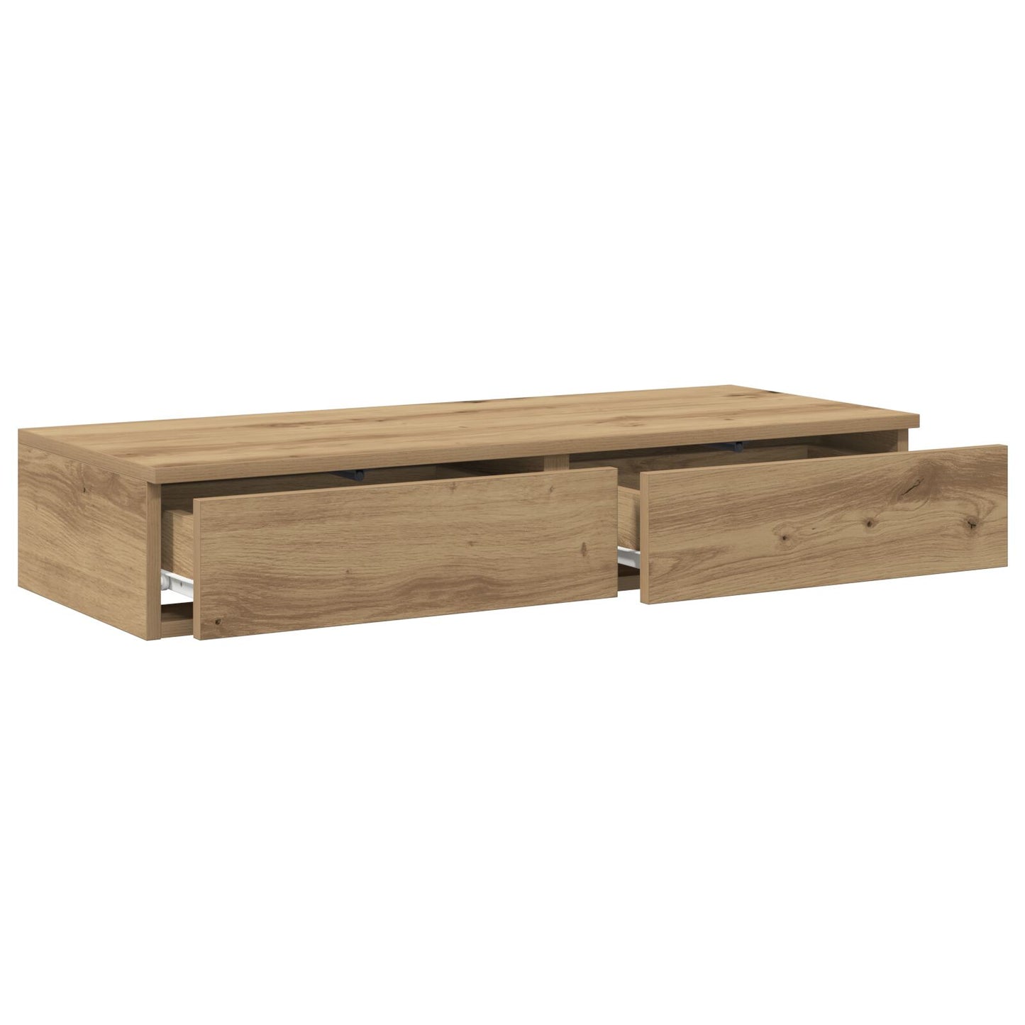 Seng med Skuffer i Håndlaget Eik 100x36,5x16,5 cm i Konstruert Tre