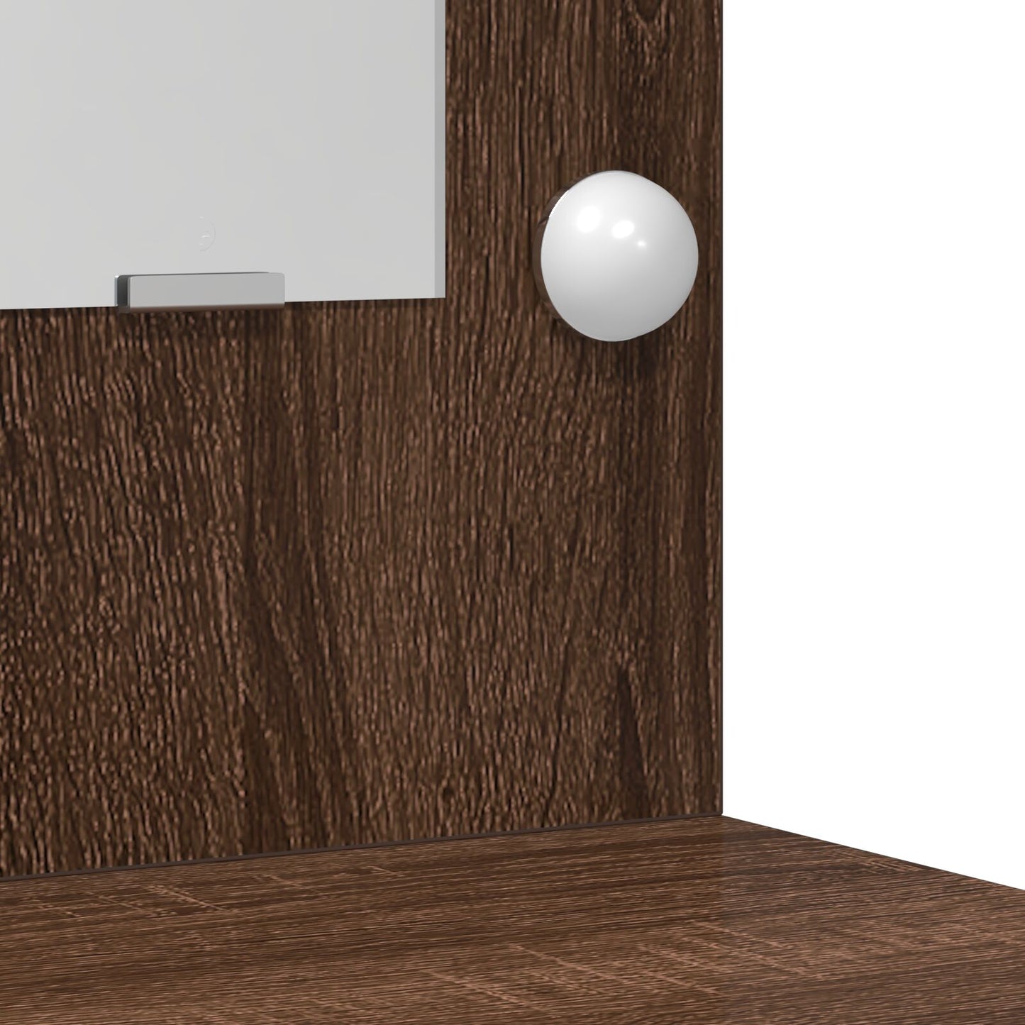 Sminkebord med LED-lamper Brun Eik 158,5x41x135 cm