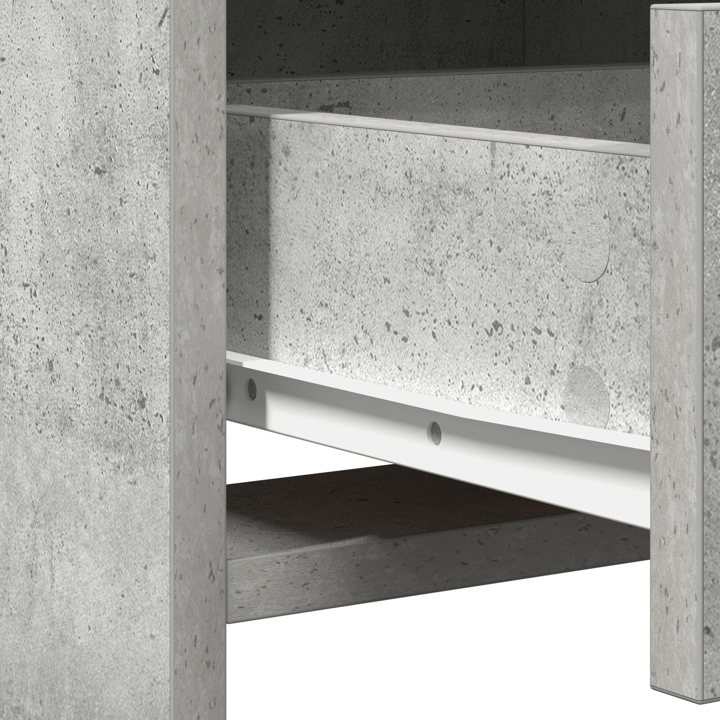 2-delt sminkebordsett med LED Betonggrå Konstruert Tre
