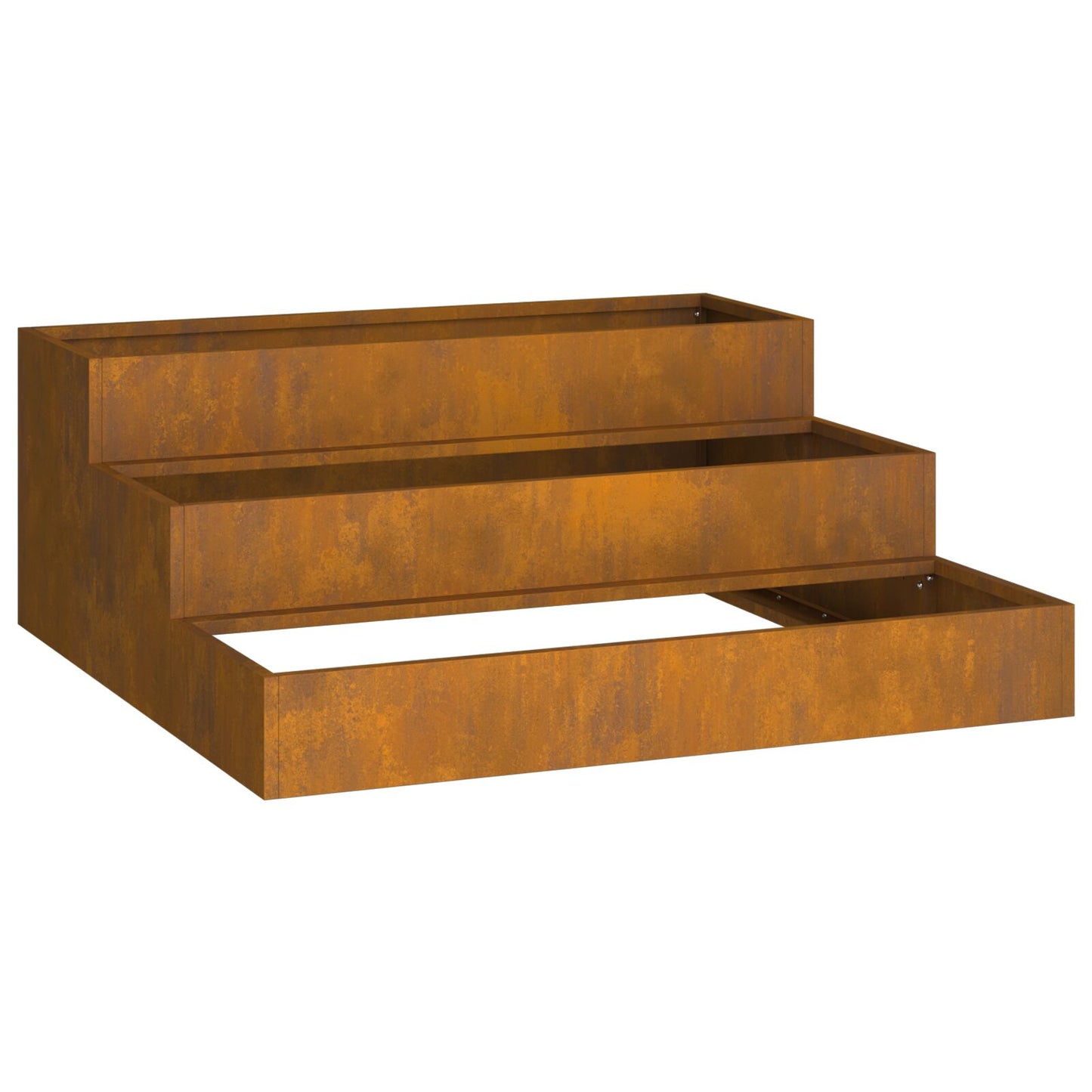 hagekasse 3-tier 90x90x35 cm værbestandig stål