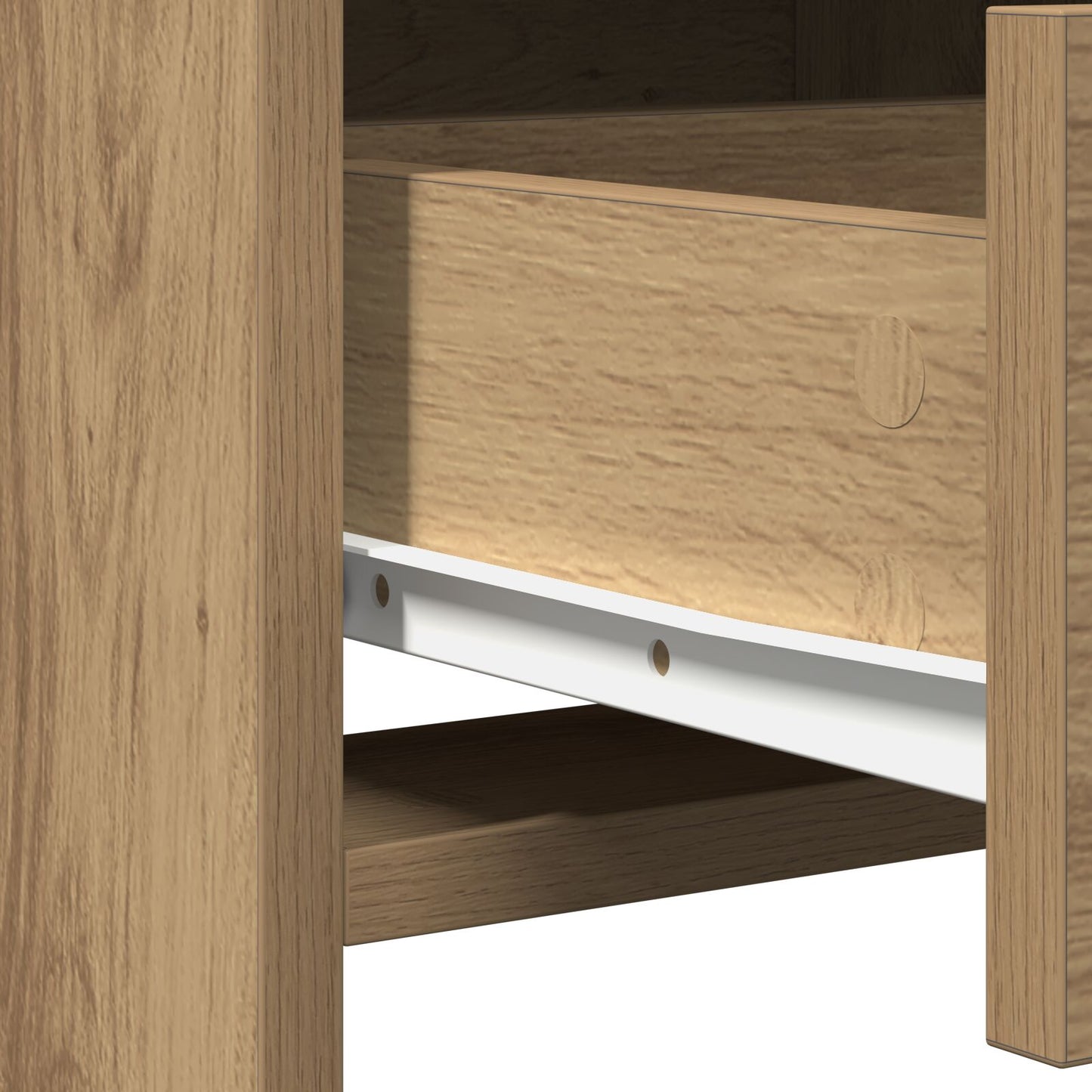 2-delt sminkebordsett med LED Artisan eikefiner
