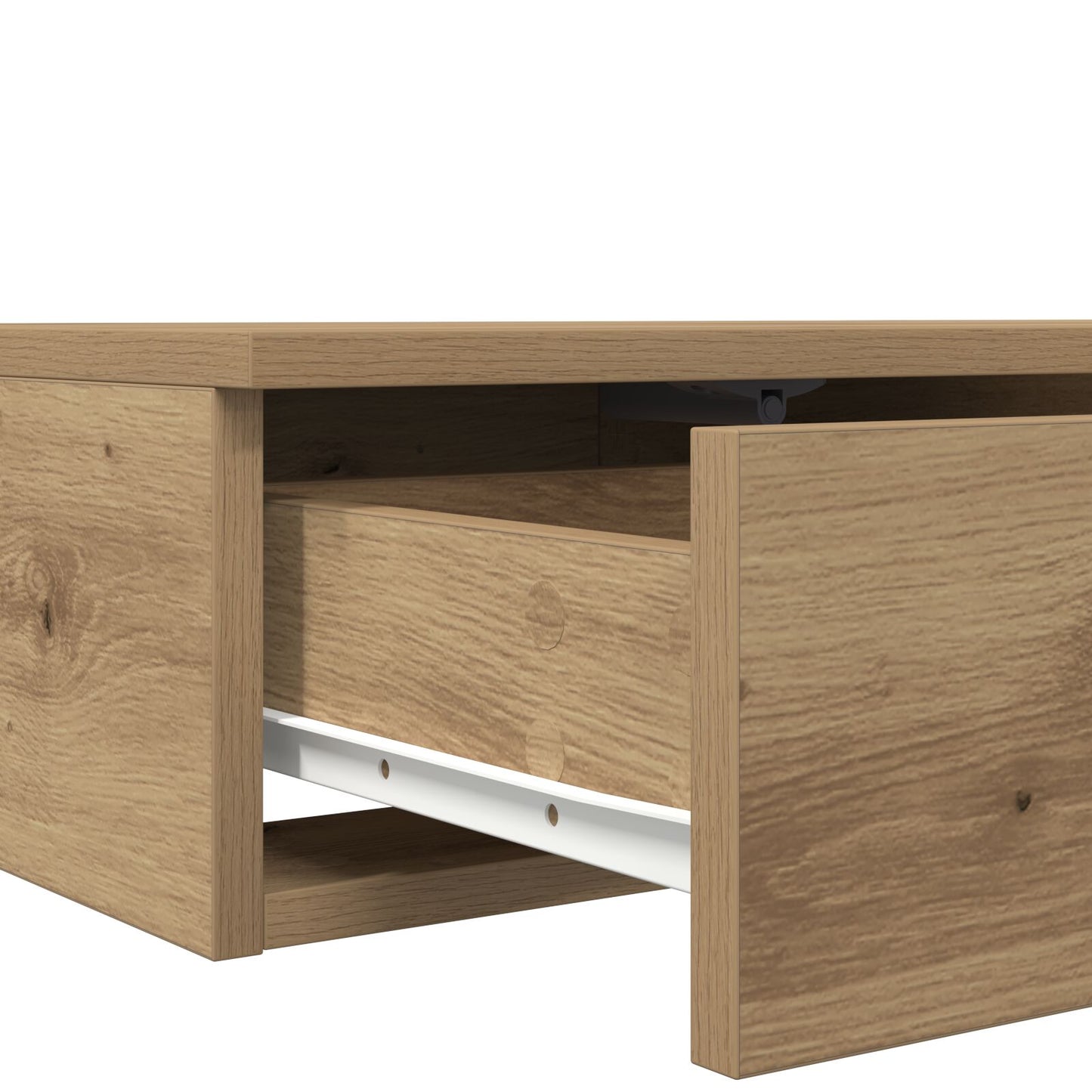 Seng med Skuffer i Håndlaget Eik 100x36,5x16,5 cm i Konstruert Tre