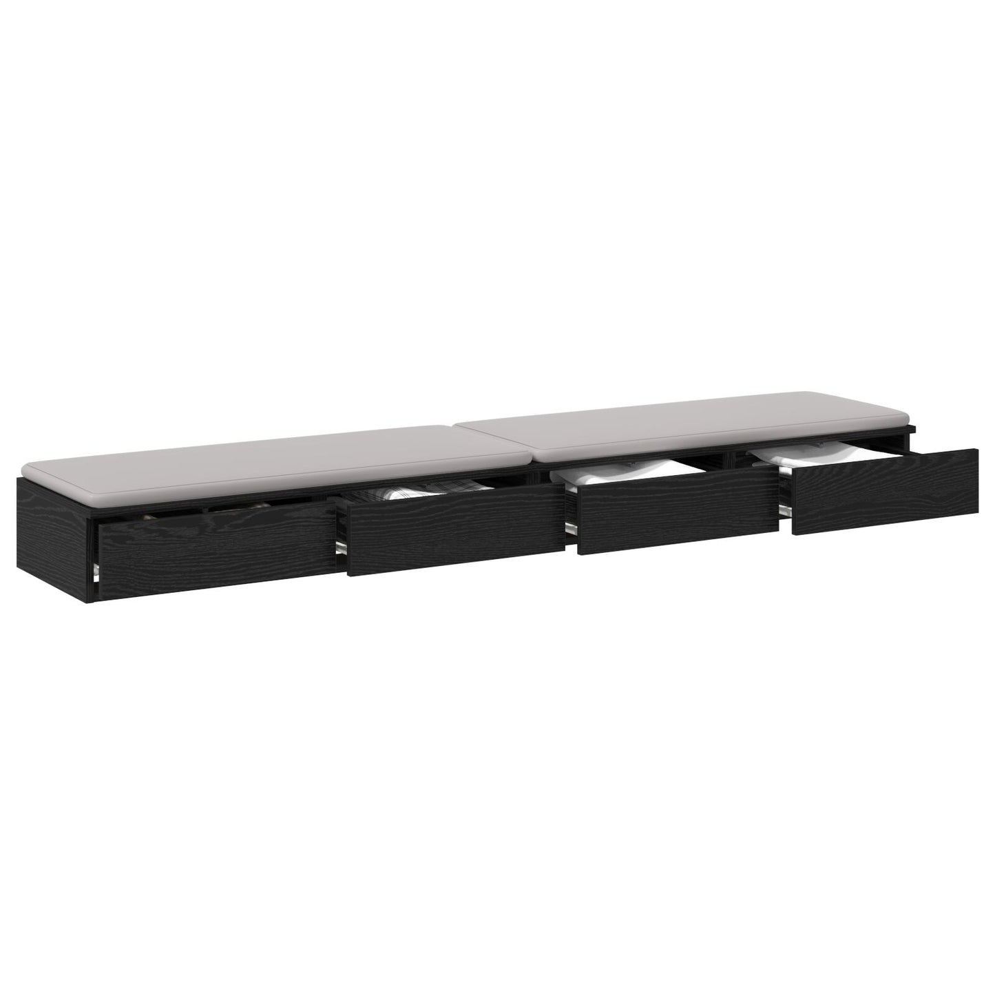 Seng Skuffer Svart 200x36,5x16,5 cm Konstruert Tre