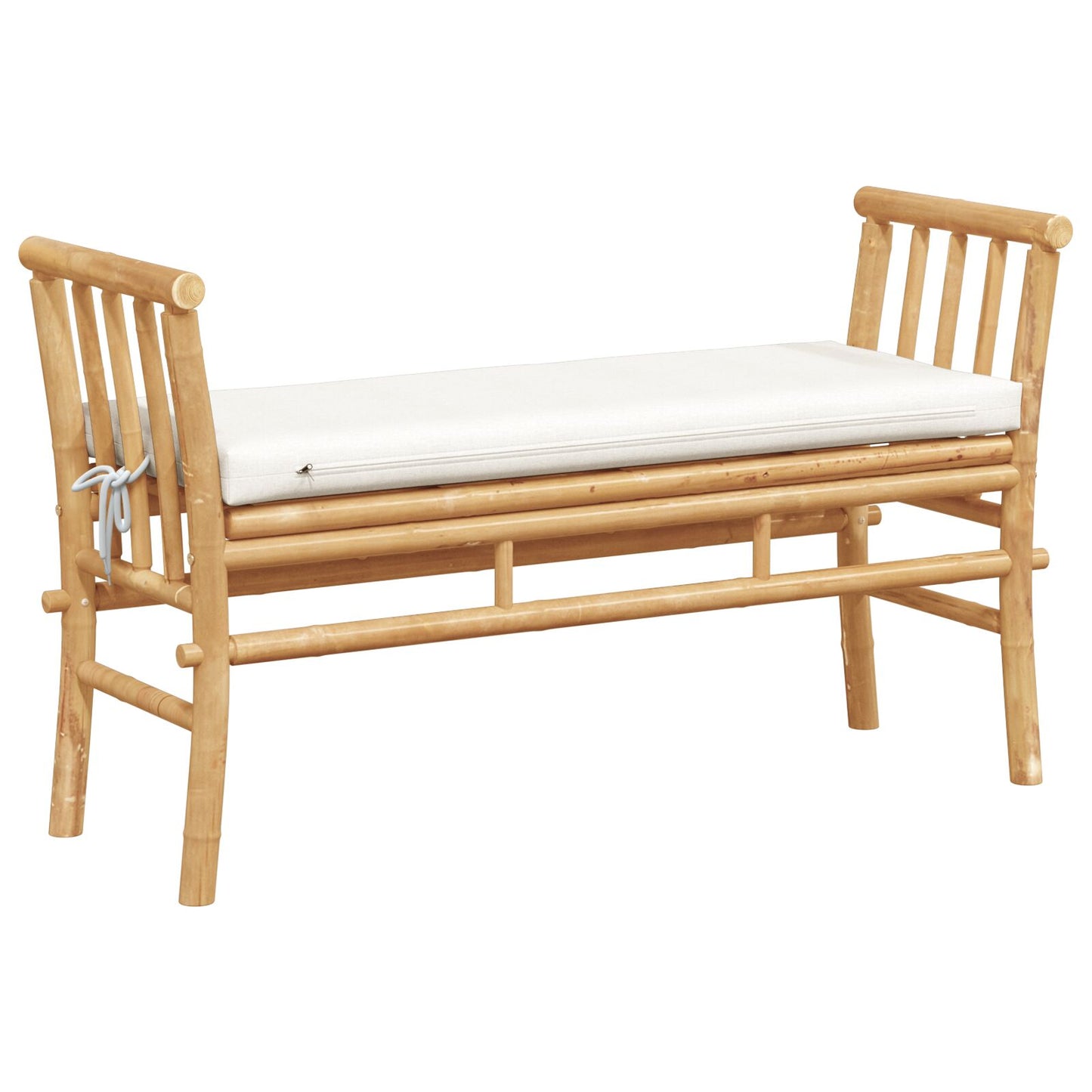 Hagebenk med puter 110 cm i bambus