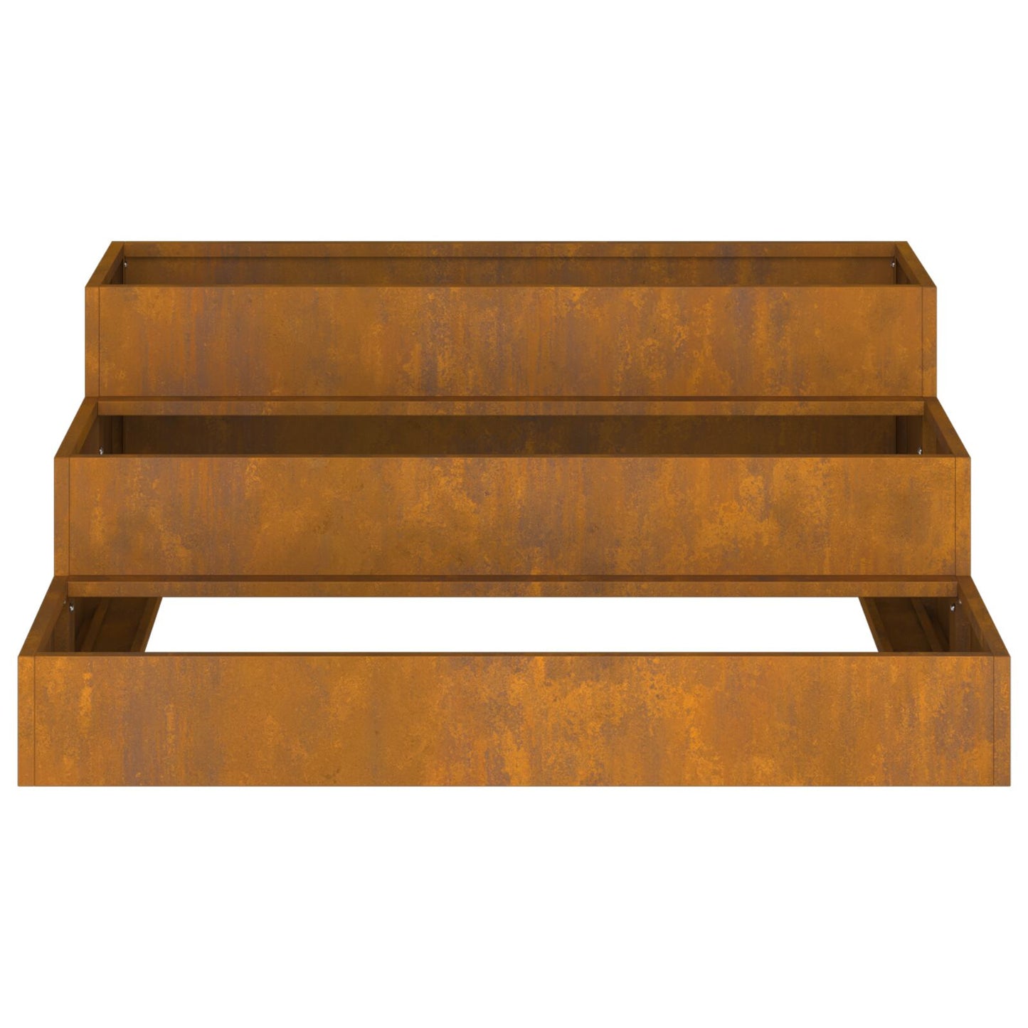hagekasse 3-tier 90x90x35 cm værbestandig stål