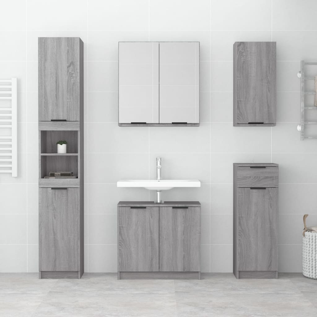 Baderomsskap grå sonoma eik 64,5x33,5x59 cm konstruert tre - DMF Handel