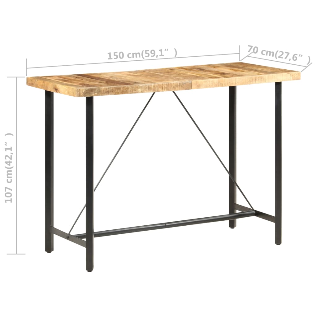 Barbord 150x70x107 cm grov heltre mango - DMF Handel