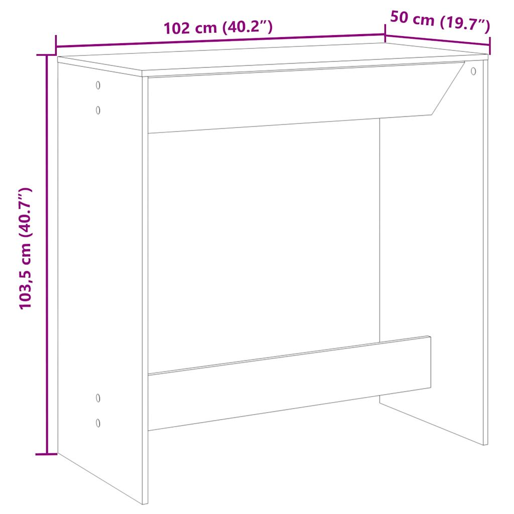 Barbord grå sonoma eik 102x50x103,5 cm konstruert tre - DMF Handel