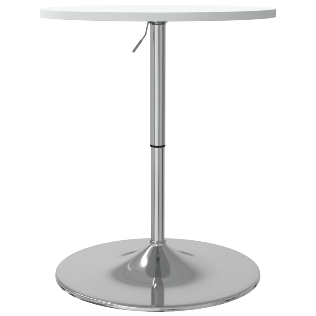 Barbord hvit 60x60x90 cm konstruert tre og forkrommet stål - DMF Handel