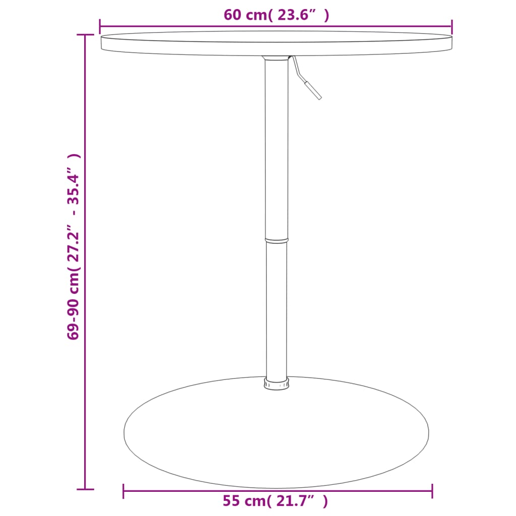 Barbord hvit 60x60x90 cm konstruert tre og forkrommet stål - DMF Handel