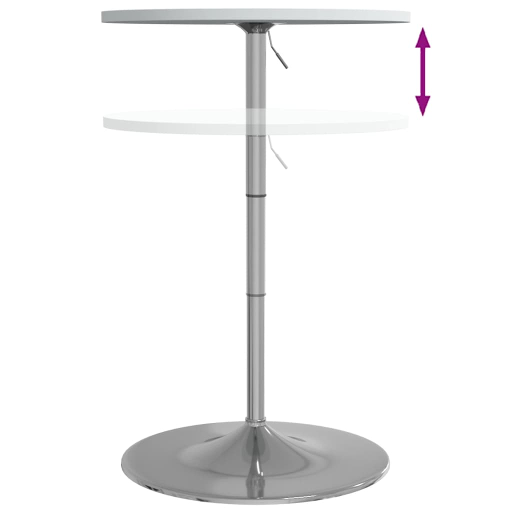 Barbord hvit 60x60x90 cm konstruert tre og forkrommet stål - DMF Handel