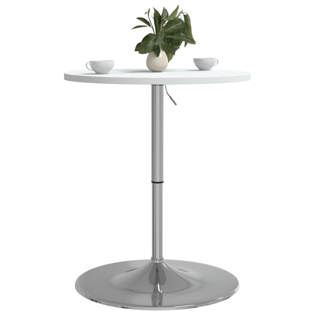 Barbord hvit 60x60x90 cm konstruert tre og forkrommet stål - DMF Handel