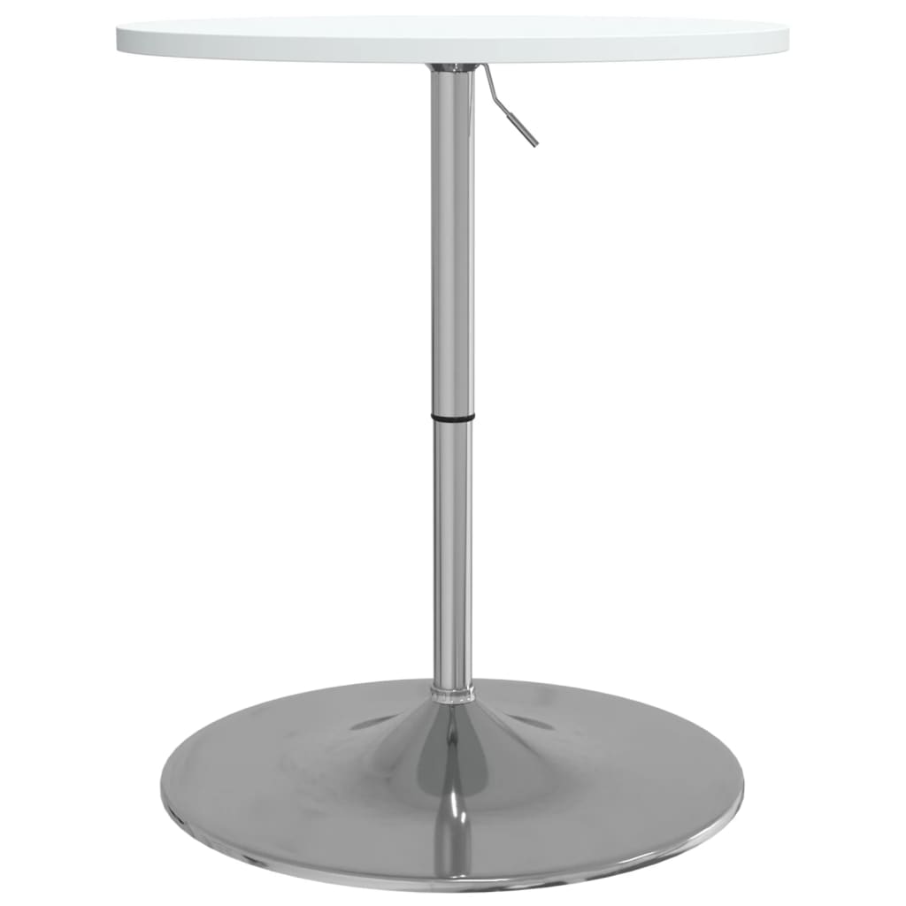 Barbord hvit 60x60x90 cm konstruert tre og forkrommet stål - DMF Handel