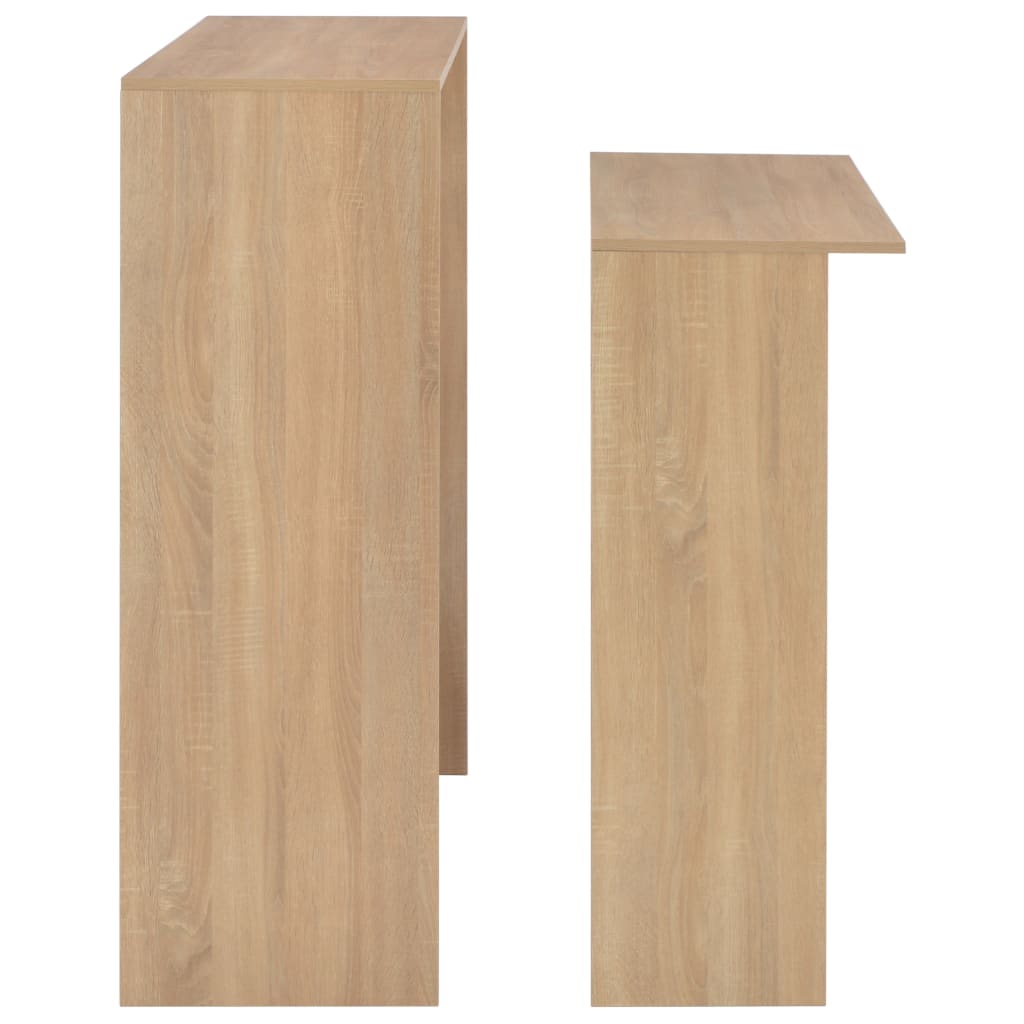 Barbord med 2 bordplater 130x40x120 cm eik - DMF Handel