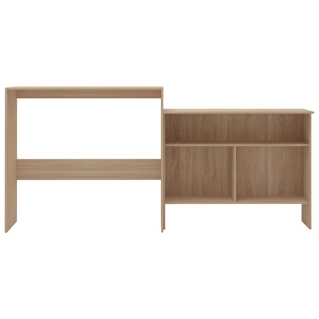Barbord med 2 bordplater 130x40x120 cm eik - DMF Handel