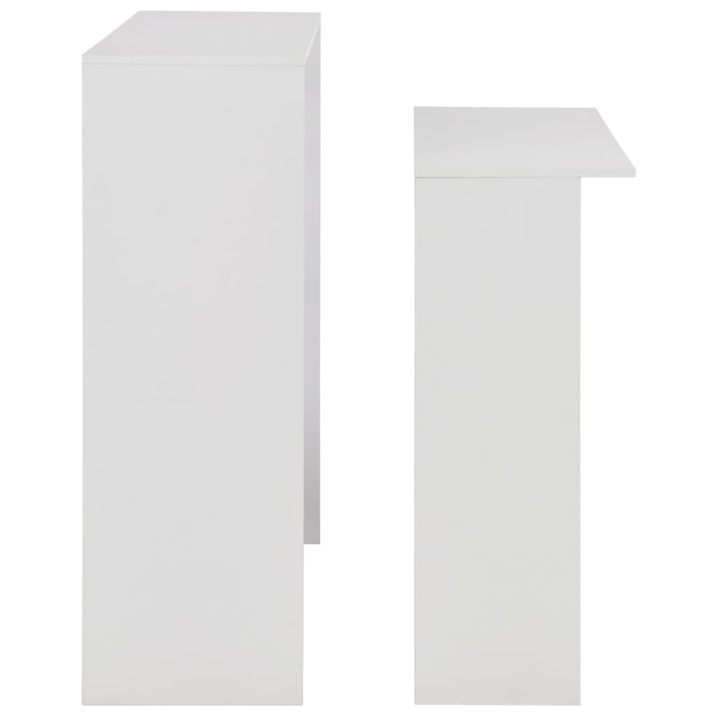 Barbord med 2 bordplater 130x40x120 cm hvit - DMF Handel