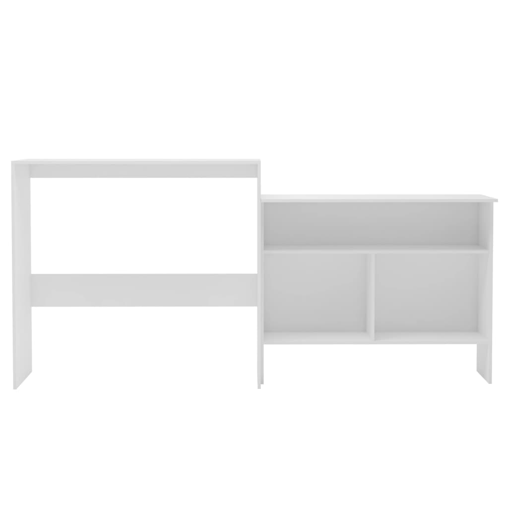 Barbord med 2 bordplater 130x40x120 cm hvit - DMF Handel