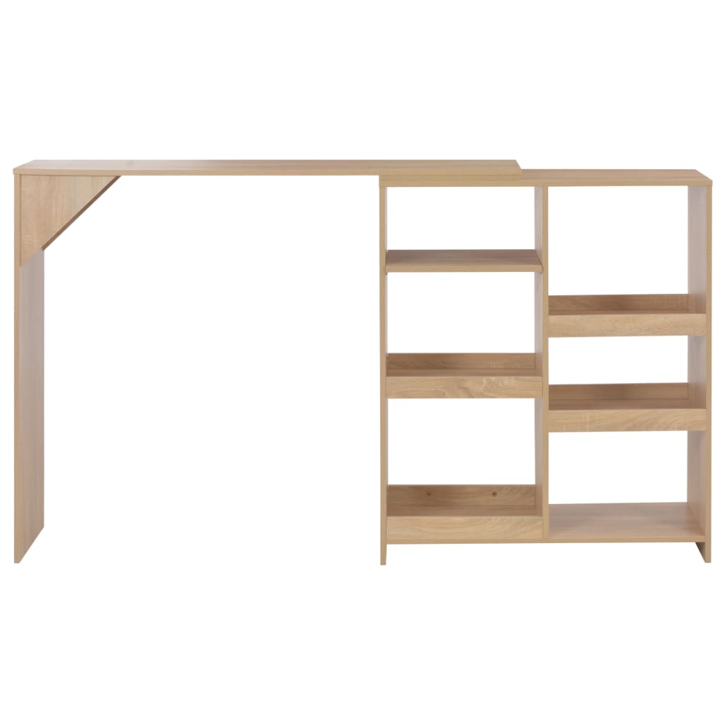 Barbord med flyttbar hylle eik 138x39x110 cm - DMF Handel