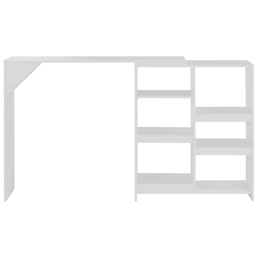 Barbord med flyttbar hylle hvit 138x39x110 cm - DMF Handel