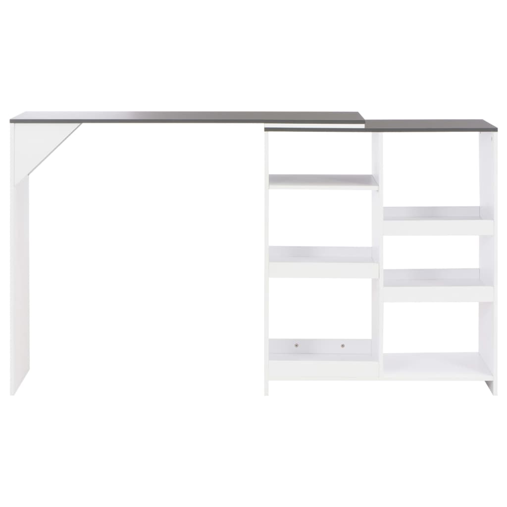Barbord med flyttbar hylle hvit 138x39x110 cm - DMF Handel