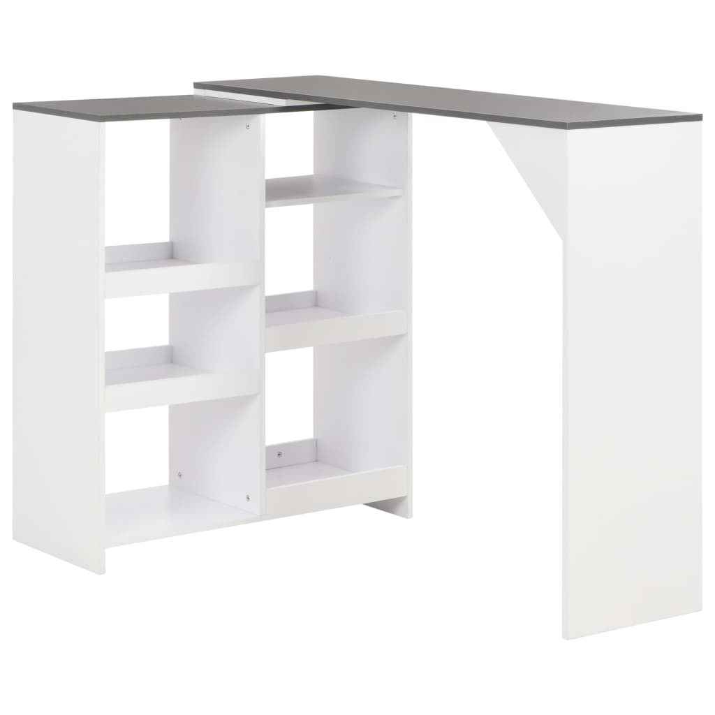 Barbord med flyttbar hylle hvit 138x39x110 cm - DMF Handel