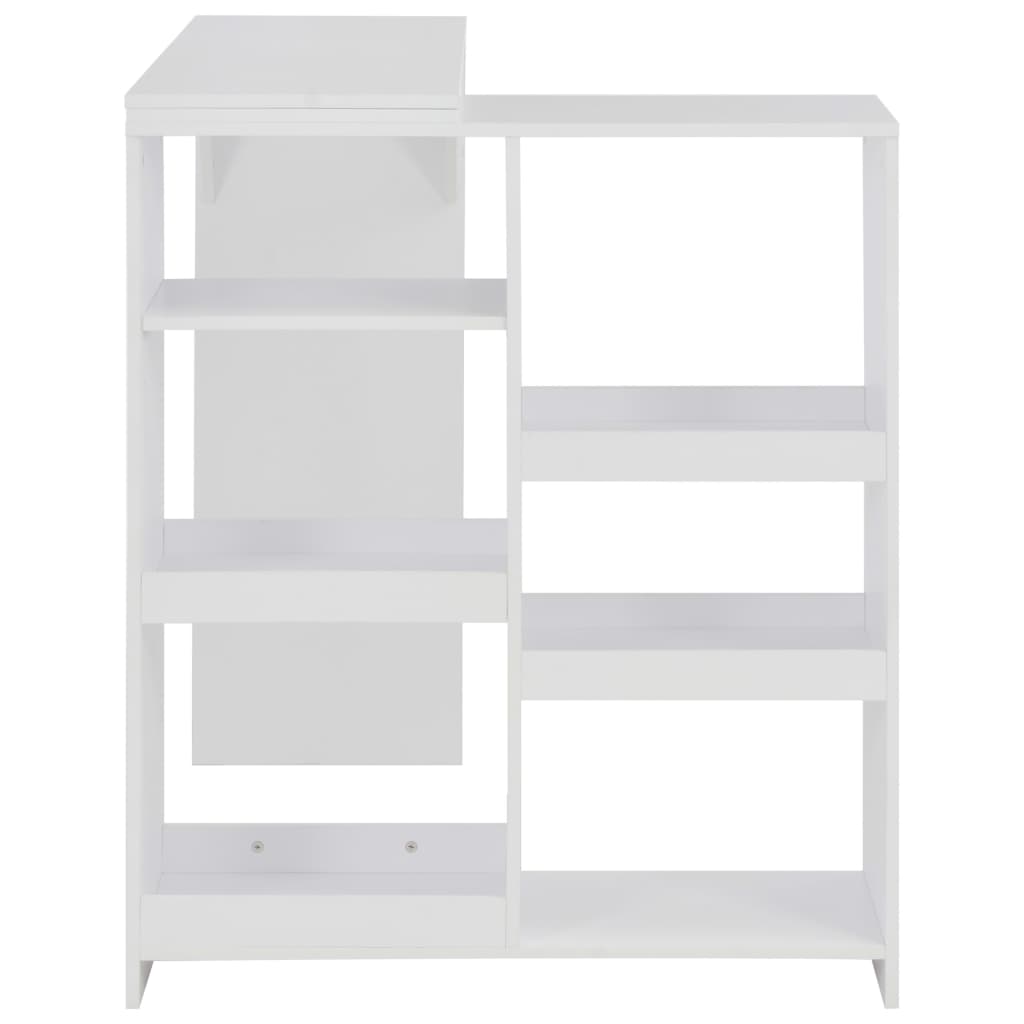 Barbord med flyttbar hylle hvit 138x39x110 cm - DMF Handel