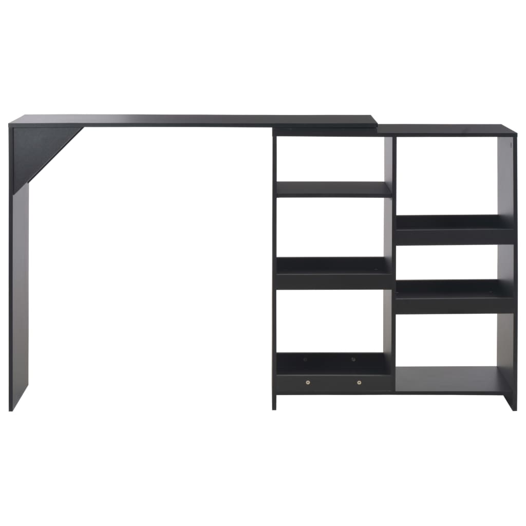 Barbord med flyttbar hylle svart 138x39x110 cm - DMF Handel