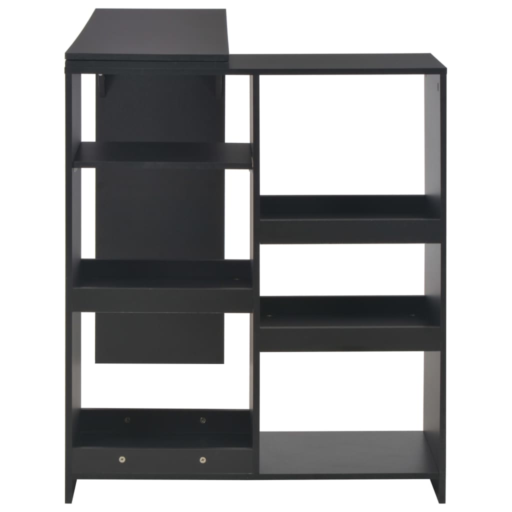Barbord med flyttbar hylle svart 138x39x110 cm - DMF Handel