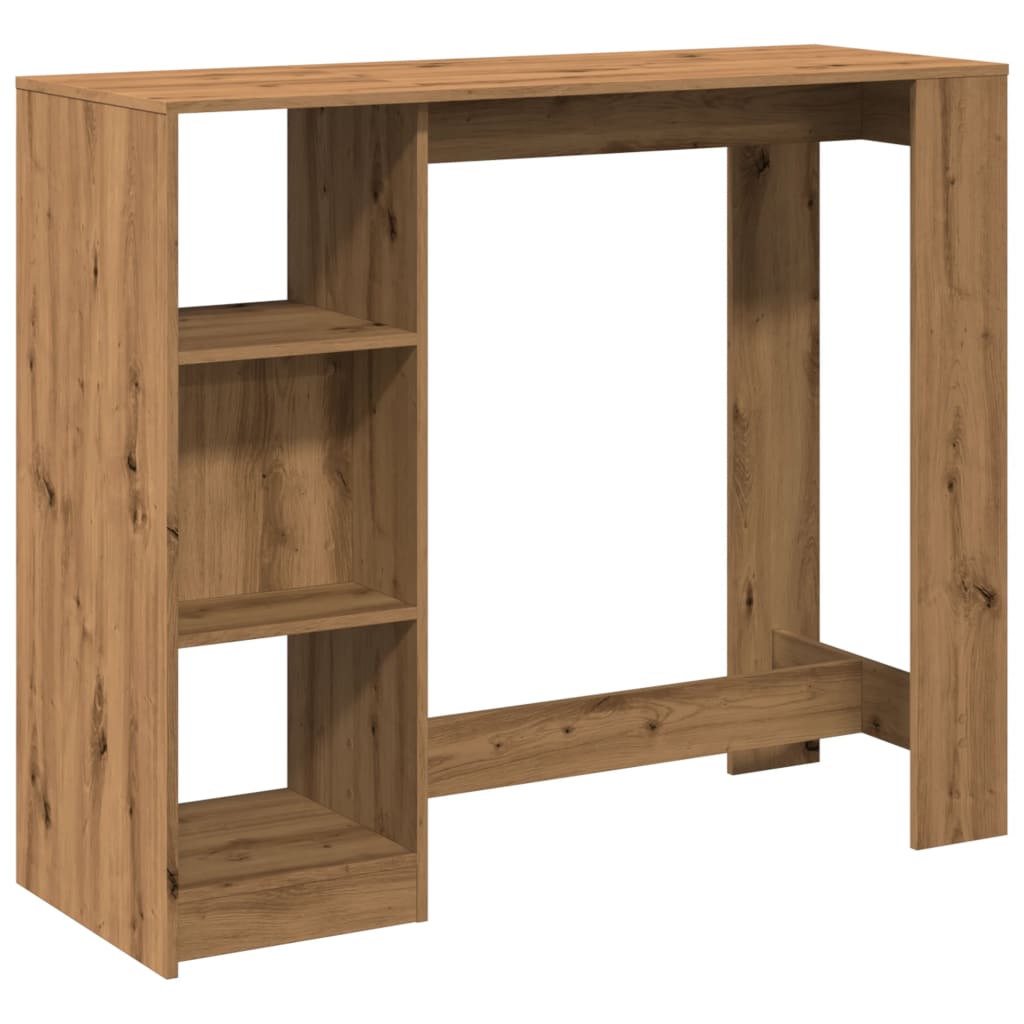 Barbord med hylle artisan eik 124x46x103,5 cm konstruert tre - DMF Handel