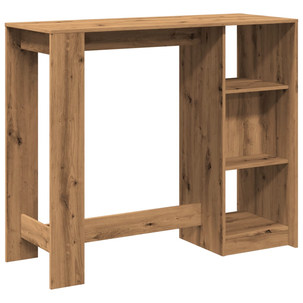 Barbord med hylle artisan eik 124x46x103,5 cm konstruert tre - DMF Handel
