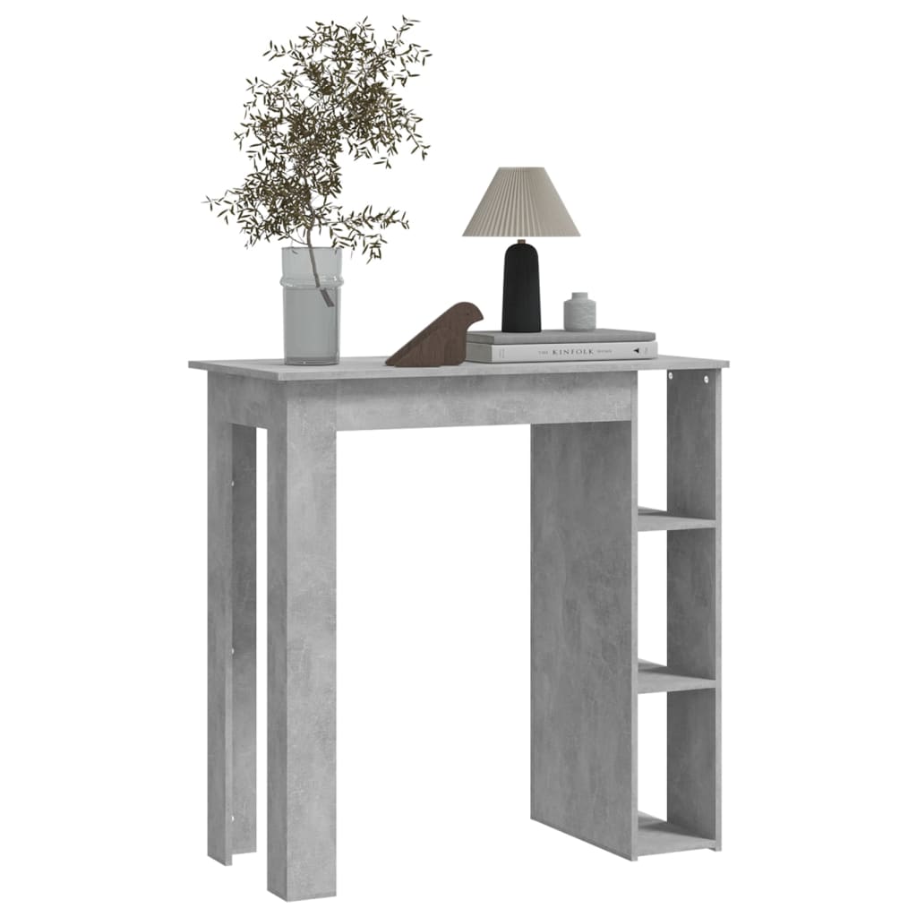 Barbord med hylle betonggrå 102x50x103,5 cm konstruert tre - DMF Handel